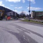 Uzavírka silnice v Hořejším Vrchlabí