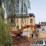 Demolice objektů za Labutí