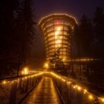 Osvětlená Stezka korunami stromů