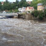 Hladina Labe ve Vrchlabí klesá