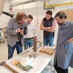 Otevírání časové schránky z věže klášterního kostela