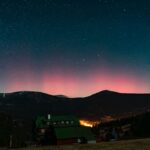 Polární záře nad Krkonošemi